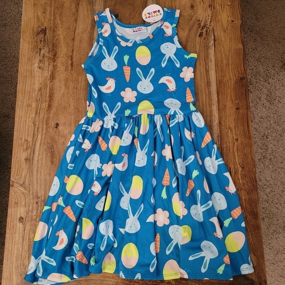 2/$30 NWT Girls 7 Easter Bunny Spring Dress - Picture 1 of 16